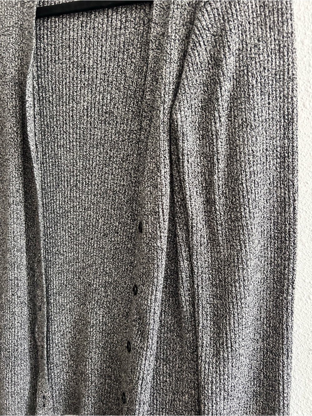 Women's Gray Ribbed Button-Front Cardigan Sweater - Picture 2 of 4